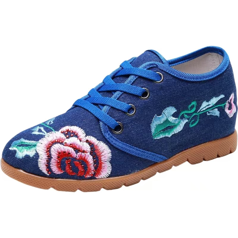 Ethnic Fabric - Vrouw verhoogde interne geborduurde stoffen schoenen