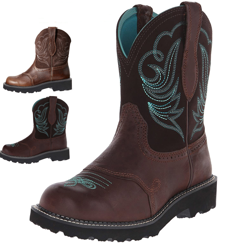 Ethnic Fabric - Geborduurde Cowboylaarzen Voor Mannen Vrouwen Pu