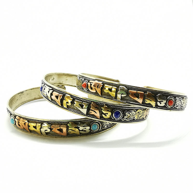 Ethnic Fashion Com - Tibetaanse Mantra 'S Amulet Open Manchet