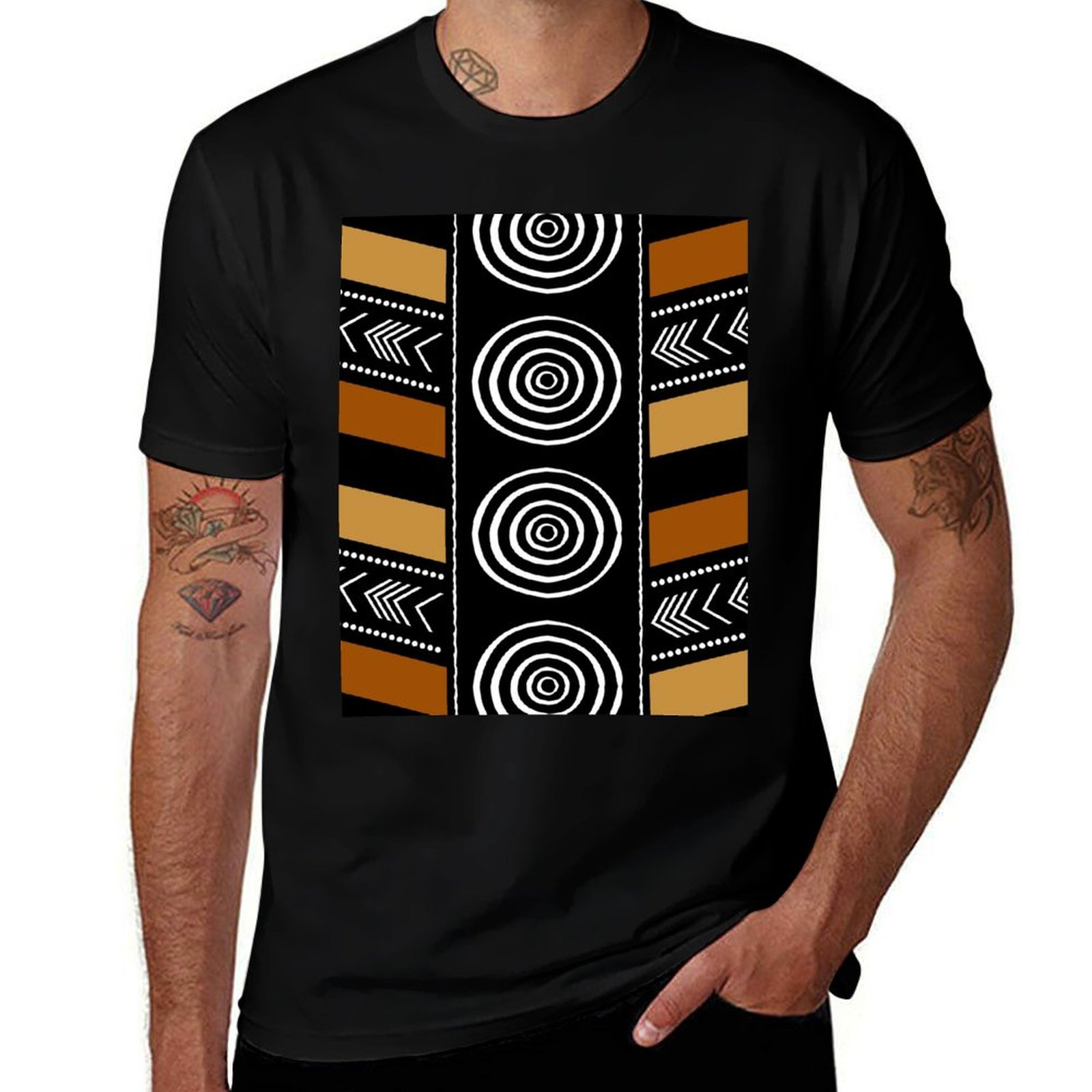 Mudcloth Print Top - Afrikaanse modderdoek kunstzinnigheid kunst T-shirt nieuwigheid
