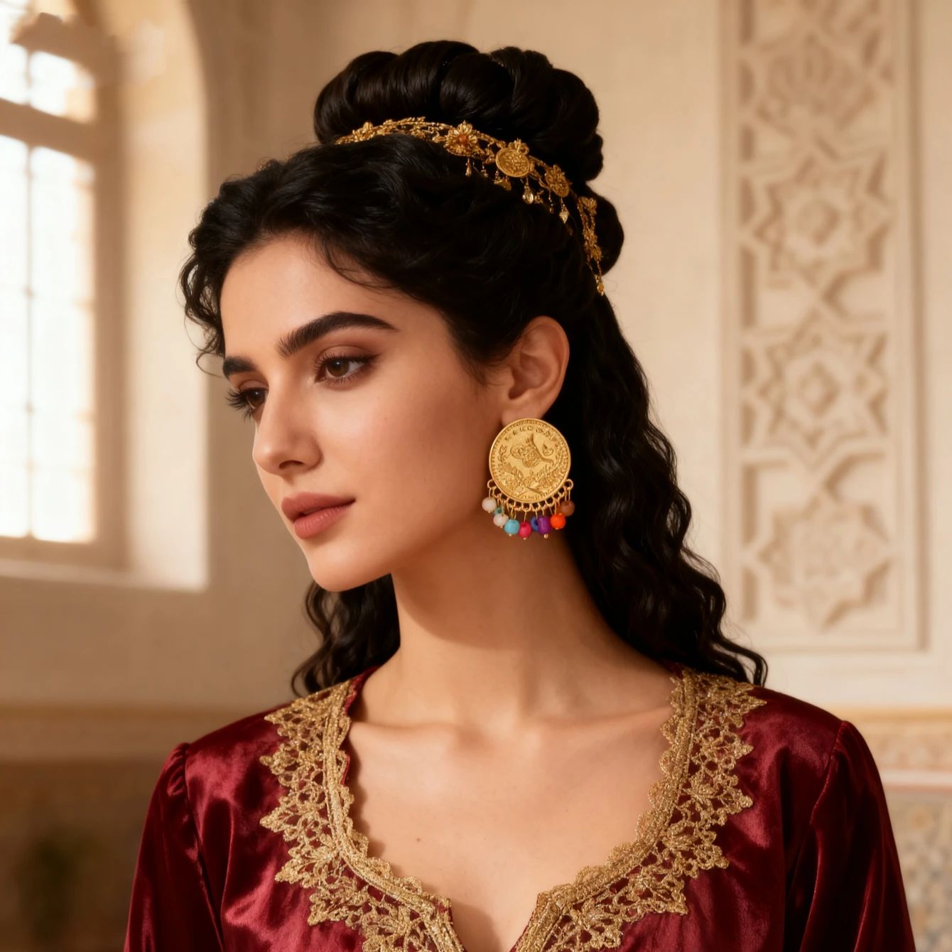 Ethnic Fashion Co In - Turkse munt oorbel vergulde koerdische bruids