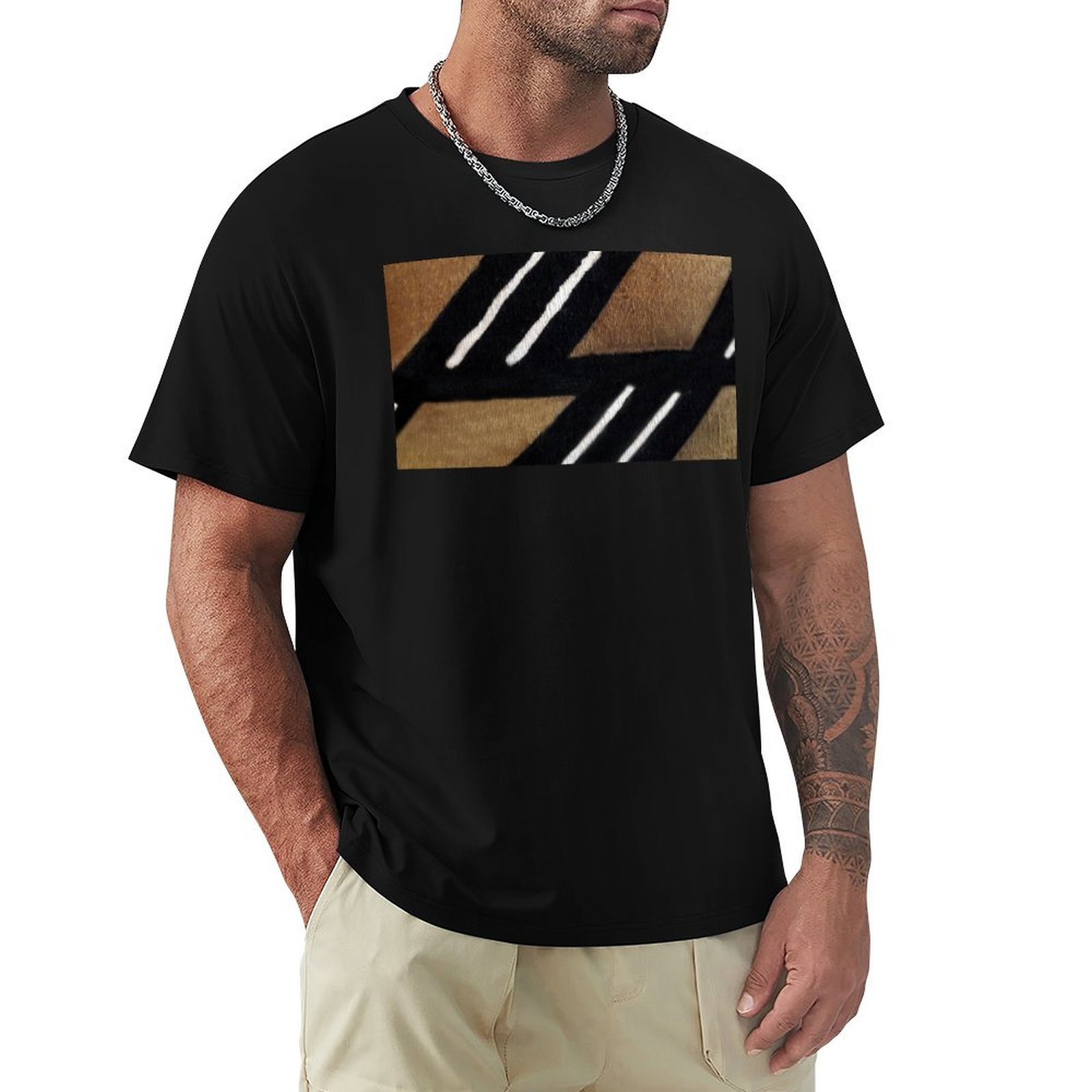 Mudcloth Print Top - Afrikaans modderdoek T-shirt, casual vakantie shirt