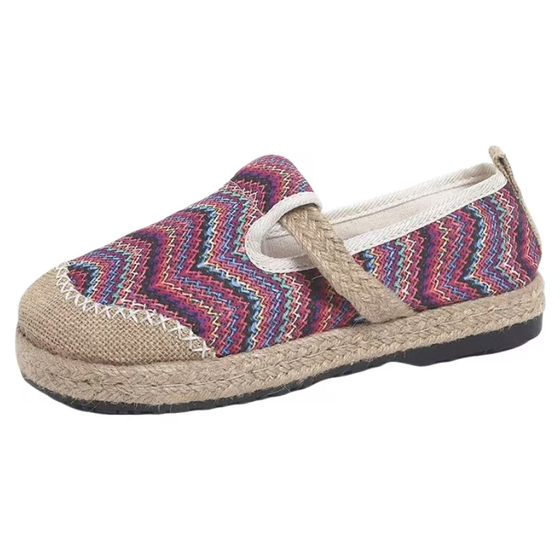 Ethnic Fabric - Dames Gekleurde Gestreepte Grote Maat Stoffen
