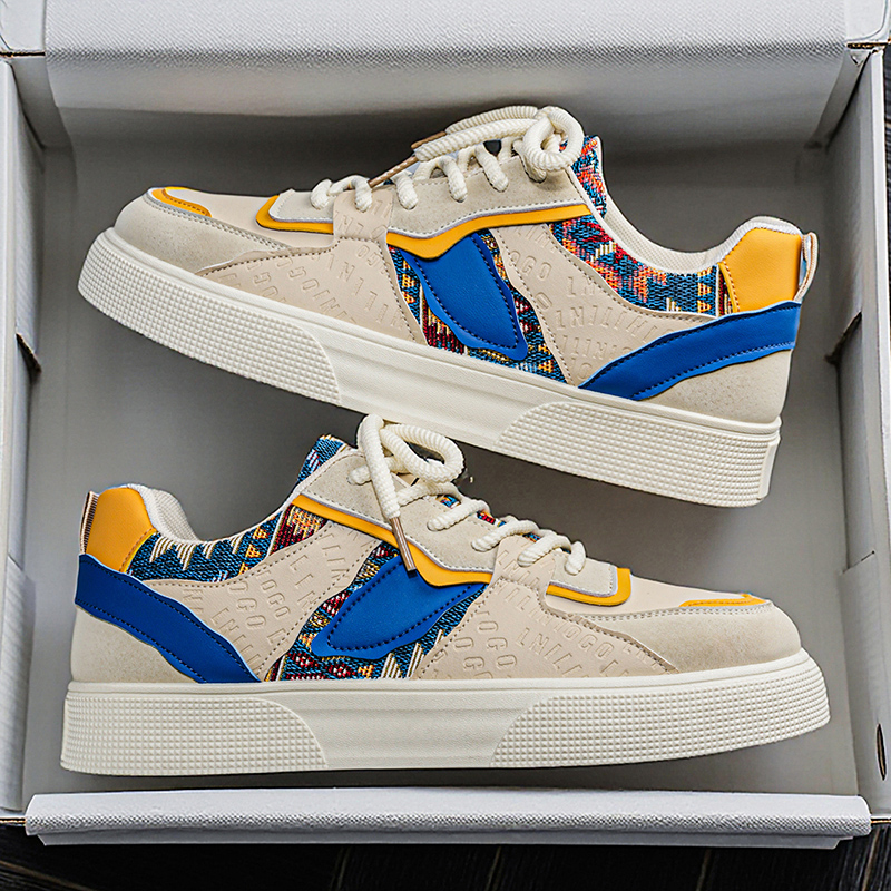 Ethnic Fashion For Men - Vintage patchwork platform sneakers voor heren