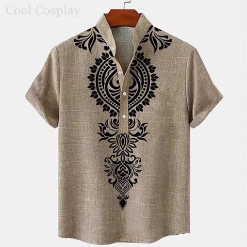 Mannelijke retro tops Henley-s - Ethnic Fashion For Men recensie en prijs