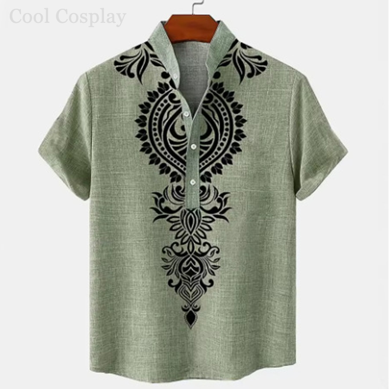 Mannelijke retro tops Henley-s - Ethnic Fashion For Men recensie en prijs