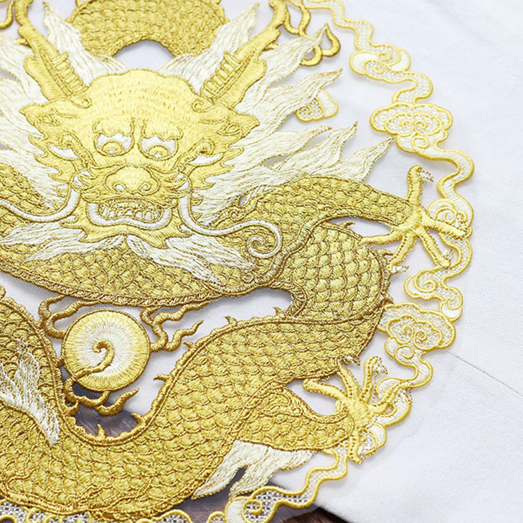 Gouden draad draken ronde stof - Ethnic Fashion For Men recensie en prijs