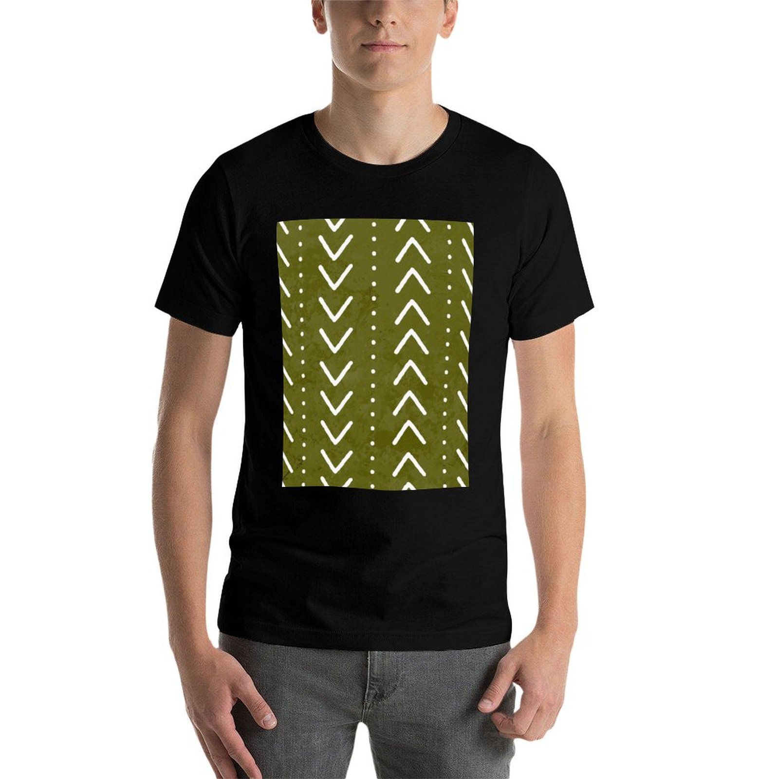 Olijfgroen T-shirt met modderd - Mudcloth Print Top recensie en prijs