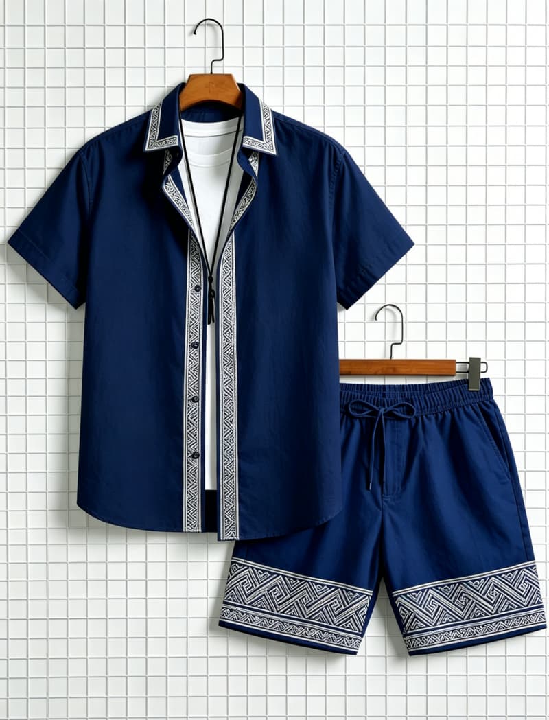Herenset met etnische print, k - Ethnic Style recensie en prijs